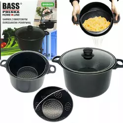 Каструля з друшляком та кришкою Bass Polska BH 98006 Каструля з друшляком та кришкою Bass Polska BH 98006