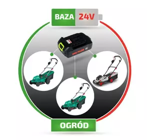 Акумуляторна косарка 2 x 24 В, 400 мм, для двох акумуляторів Bass Polska 9042 Акумуляторна косарка 2 x 24 В, 400 мм, для двох акумуляторів Bass Polska 9042