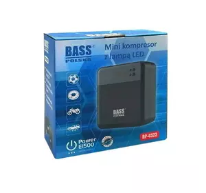Міні-компресор автомобільний зі світлодіодною лампою та набором насадок Bass Polska 4523 Міні-компресор автомобільний зі світлодіодною лампою та набором насадок Bass Polska 4523